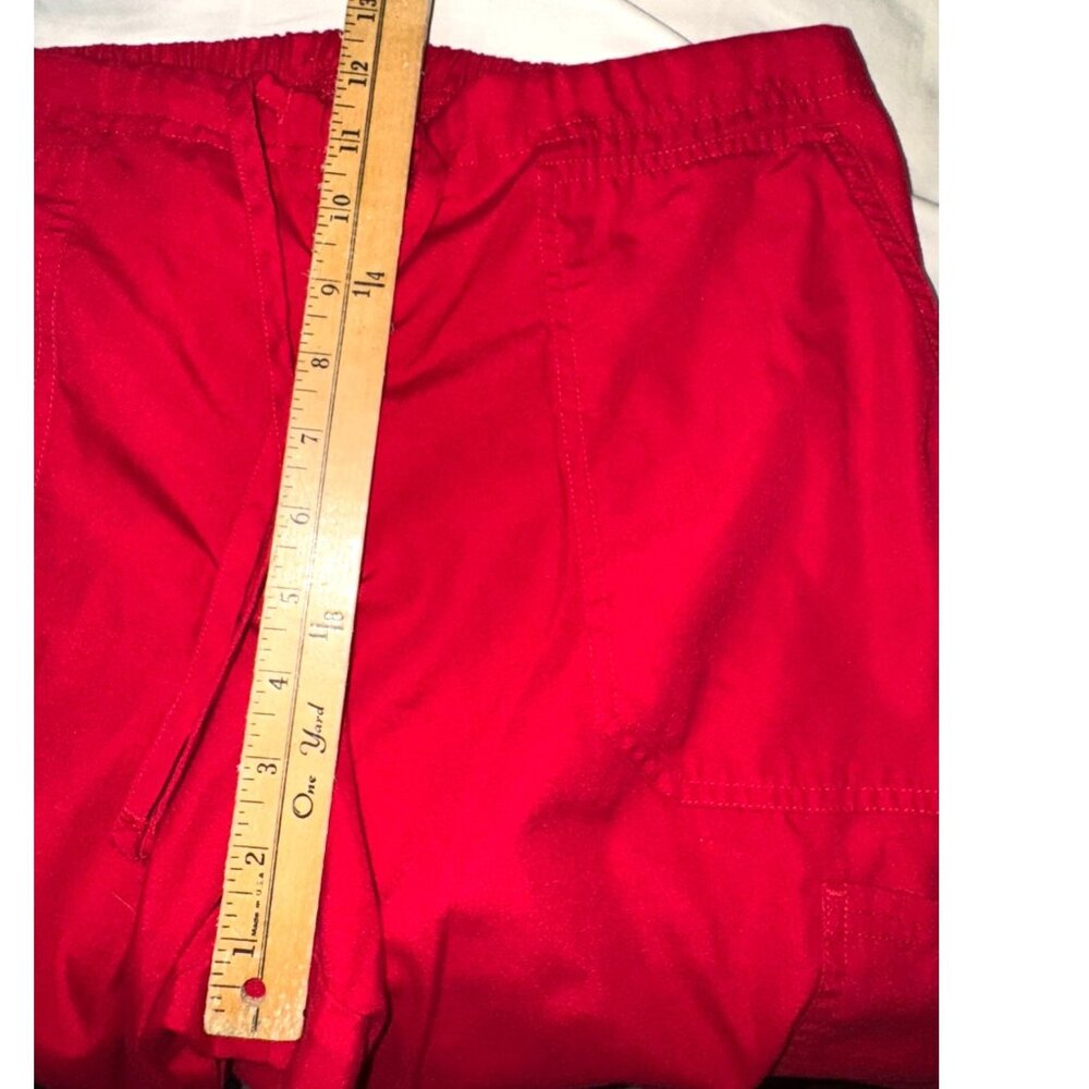 Scrubstar Red Scrub Set L Top & Pants 65% Polyester 35% Cotton Short Sleeve - Picture 10 of 12